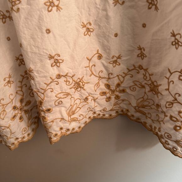 Lane Bryant Floral Top White Embroidered Eyelet Scallop Hem Button Sz 22/24 - Picture 6 of 10